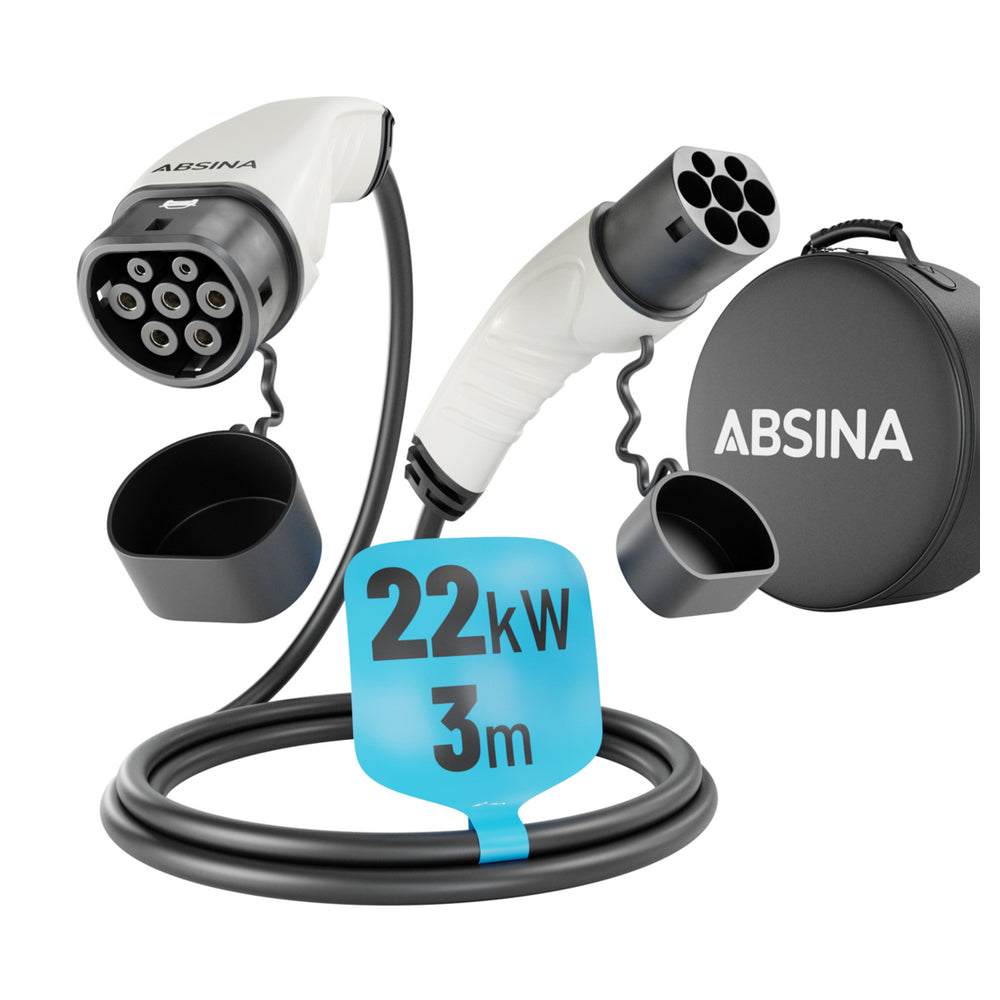 Absina Laadkabel 3m voor E-Autos – 22kW Type 2