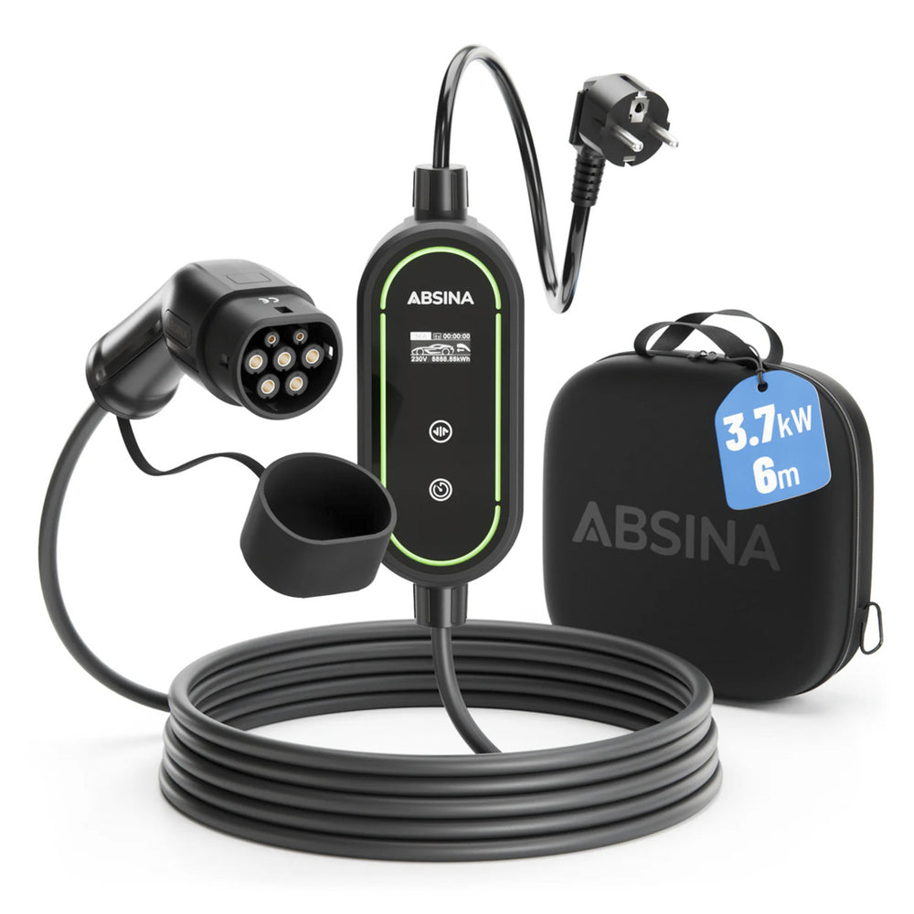 Absina mobiel laadstation type 2 huishoudelijke stopcontacten 3,7 kW / 13 A / 6 meter