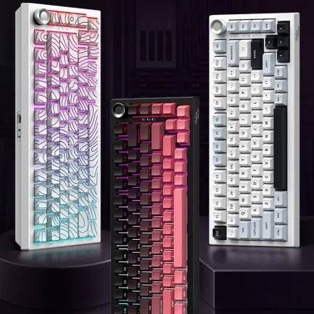 Clavier et souris de jeu mécaniques sans fil K81 à trois modes – Ensemble de jeu RGB à 3 modes pour les joueurs passionnés