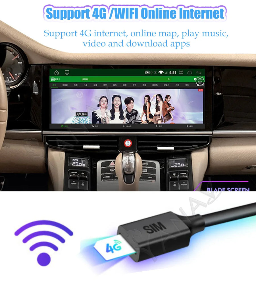 Porsche Cayenne 12.3” Android Écran tactile de Navigation & Compteur numérique (2011–2017) – CarPlay sans fil