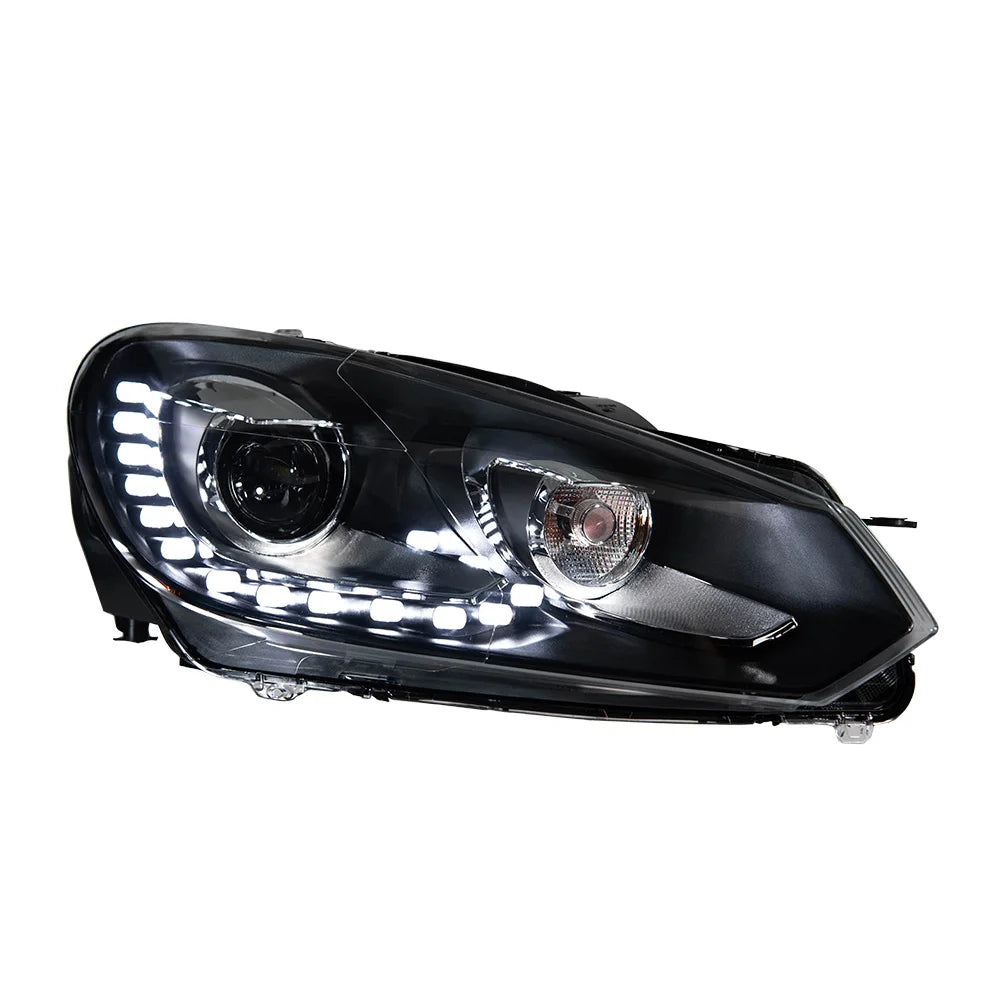 VW Golf 6 LED-Scheinwerfer 2009-2012 R20 Design – Angel Eyes Tagfahrlicht Bi-Xenon-Scheinwerfer