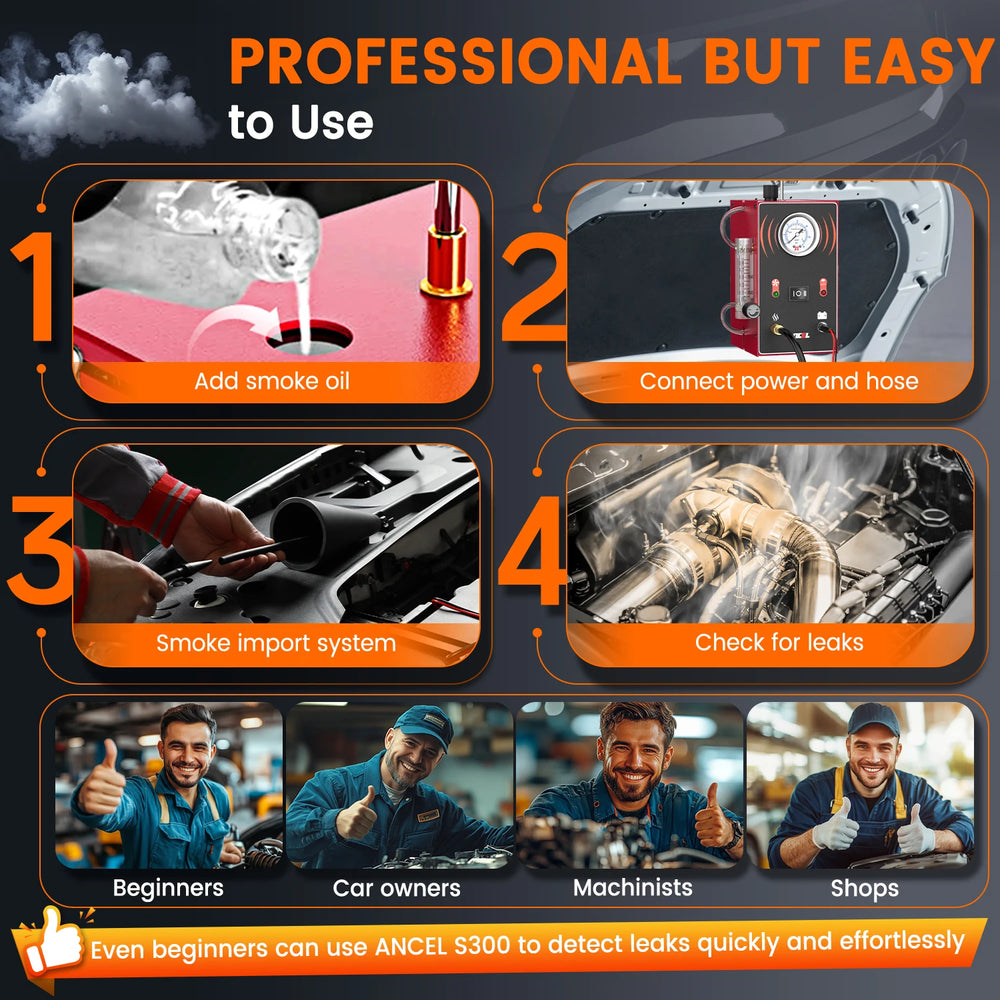 ANCEL S300 Rauchleckdetektor – Professioneller EVAP-Rauchlecktester (USA/EU)