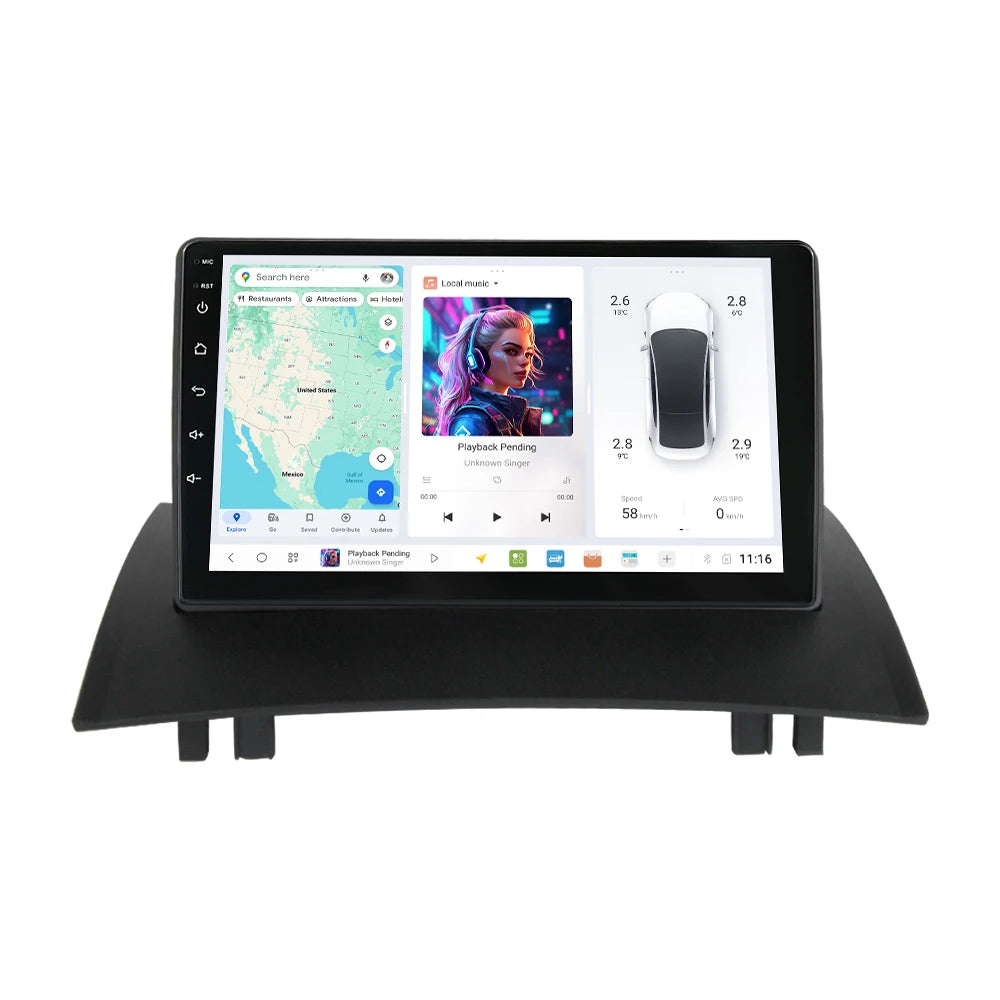DUDUAUTO DUDU7 Android 13 Autoradio mit GPS & CarPlay für Renault Megane 2 (2002–2009)