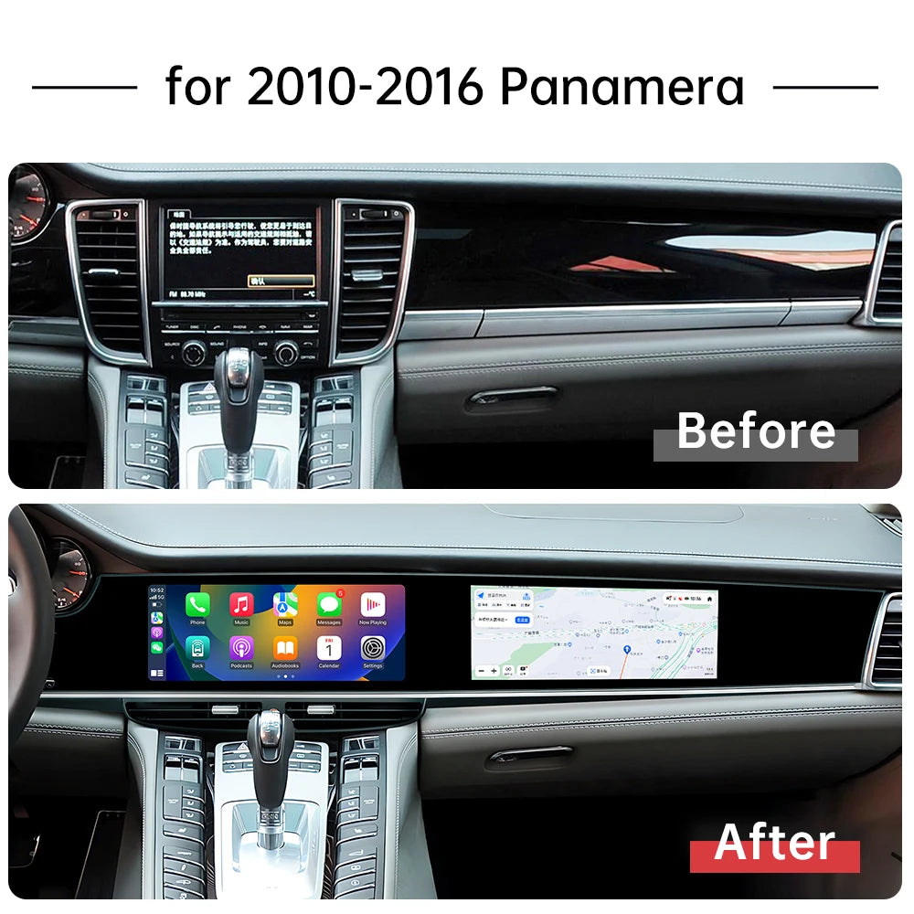 Porsche Panamera 970 Double Écran Tactile Android de 12,3" avec Navigation – CarPlay sans Fil & Android Auto (2010-2016)