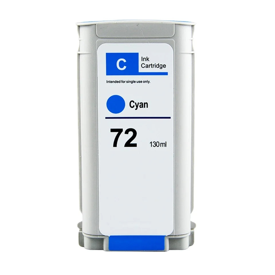 Cartouche d'encre remanufacturée HP72 compatible avec les imprimantes jet d'encre HP DesignJet T1100, T1120, T610, T620, T770, T790, T795, T1200, T1300 et T1708