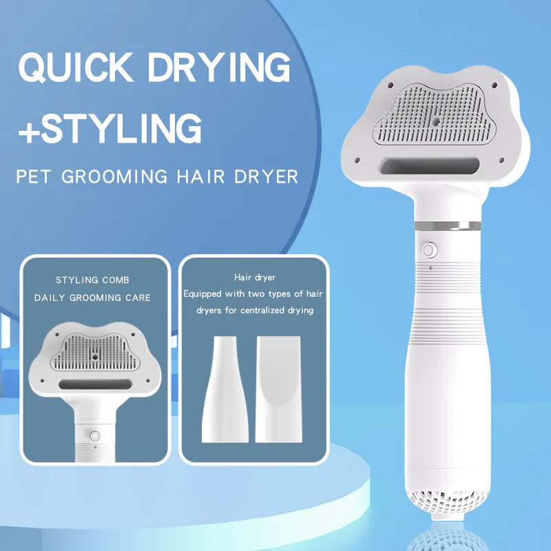 3-in-1 Honden & Katten Föhnborstel – Oplaadbare Dieren Droogborstel met Kamfunctie