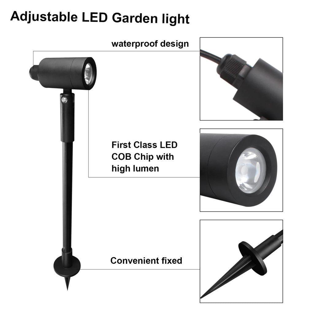 💡 Projecteur de jardin encastrable LED QACA IP67 – Lampe paysagère en aluminium 12 W (blanc chaud / blanc)