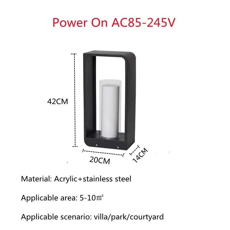 🌿 Lampe de jardin LED IISINUO – Lampe de pelouse paysagère en acier inoxydable IP65 (85-265V)