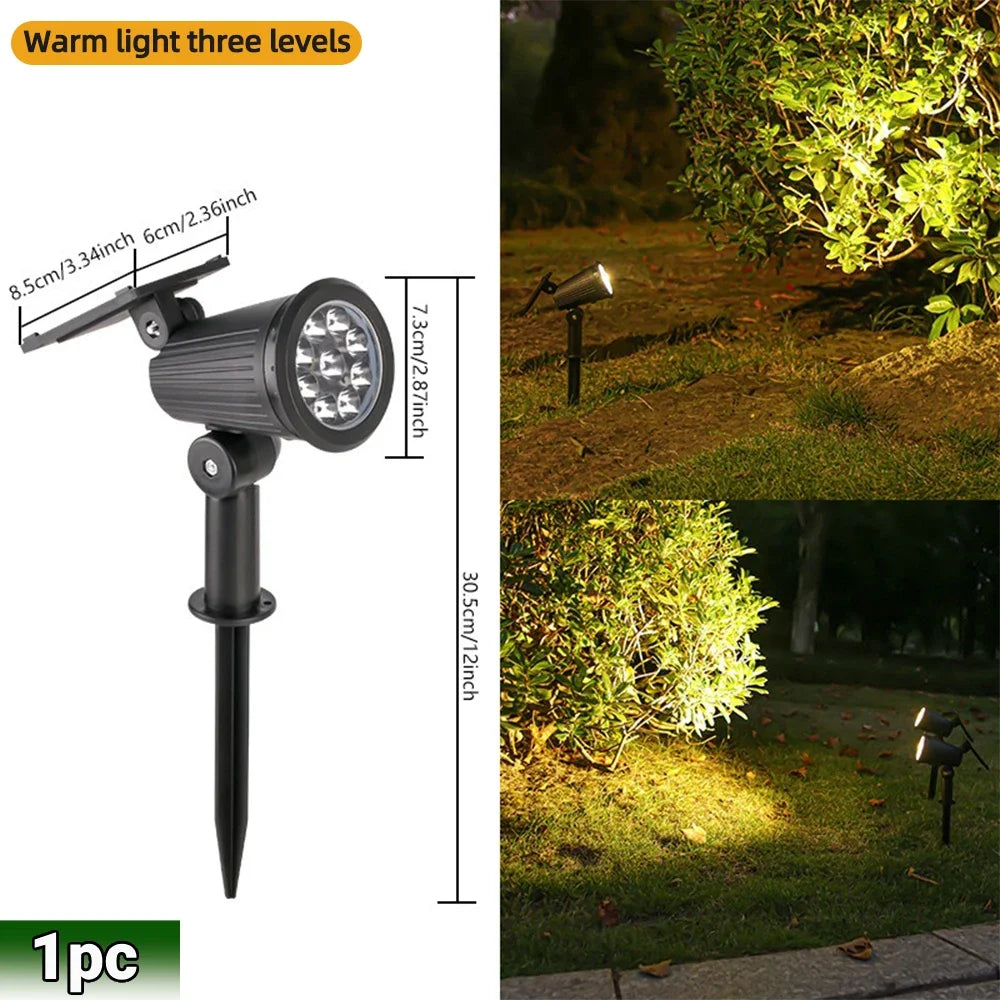 🌈 Projecteurs solaires Heinast 9 LED RGB – Projecteurs de jardin étanches IP65 (intensité variable)