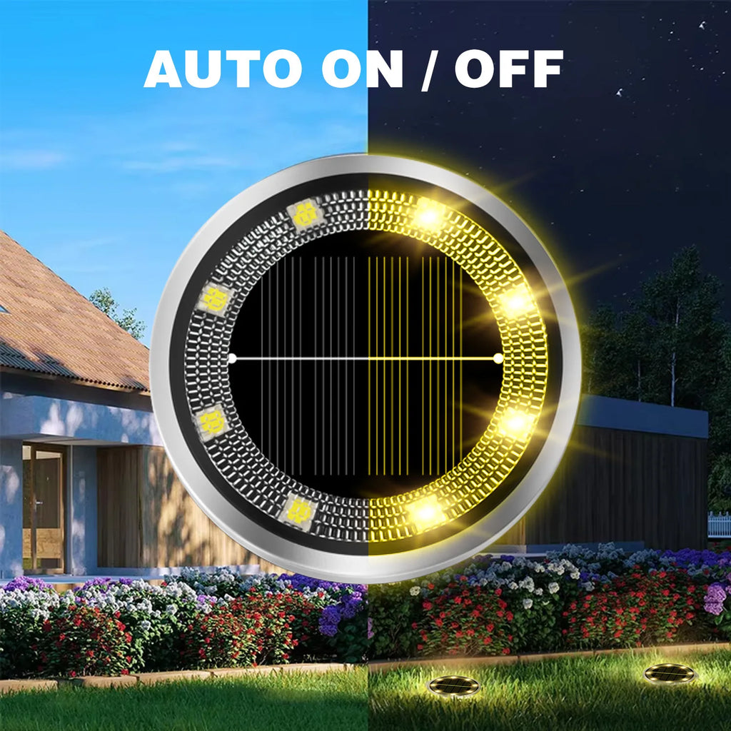 💡 Projecteur solaire de jardin encastré SKYSHADOW à 8 LED – Acier inoxydable IP65