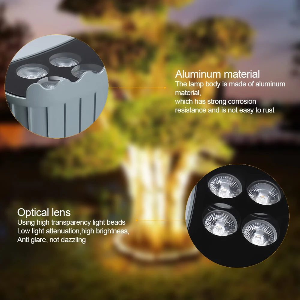 🌳 Lampe solaire LED pour arbre – Lampe pour arbre étanche IP65 (Design moderne)