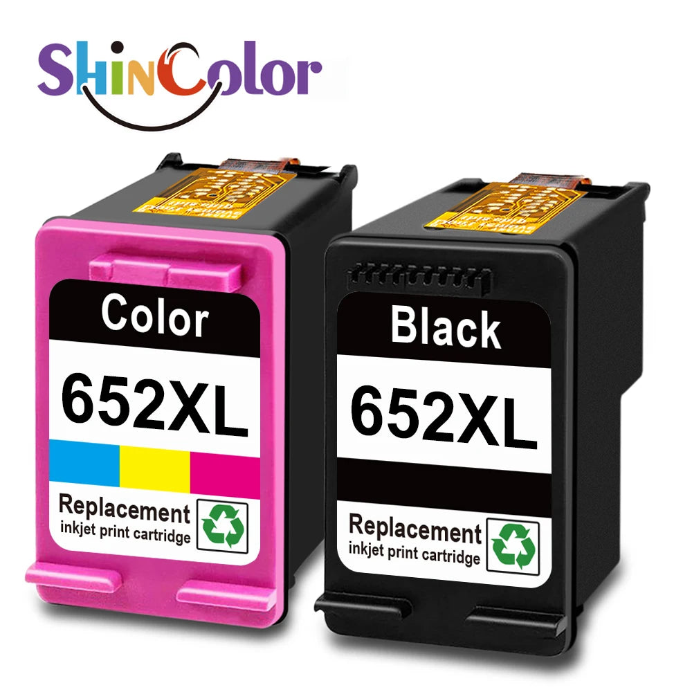 Cartouche d'encre remanufacturée ShinColor 652XL – Encre compatible de qualité supérieure pour HP DeskJet