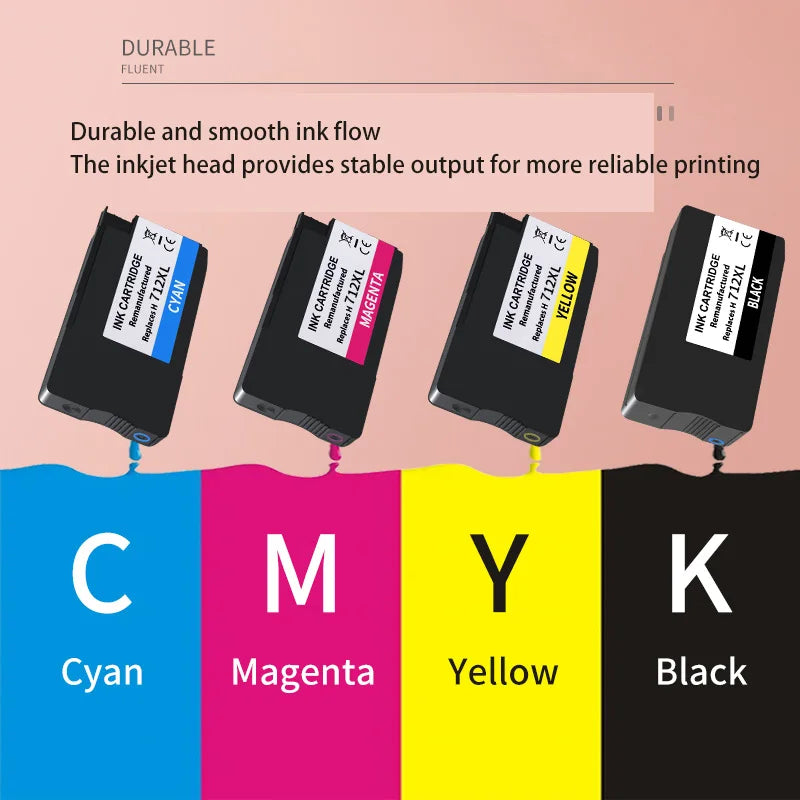 Cartouche d'encre compatible FANHANG 712/712XL avec puce stable pour HP DesignJet