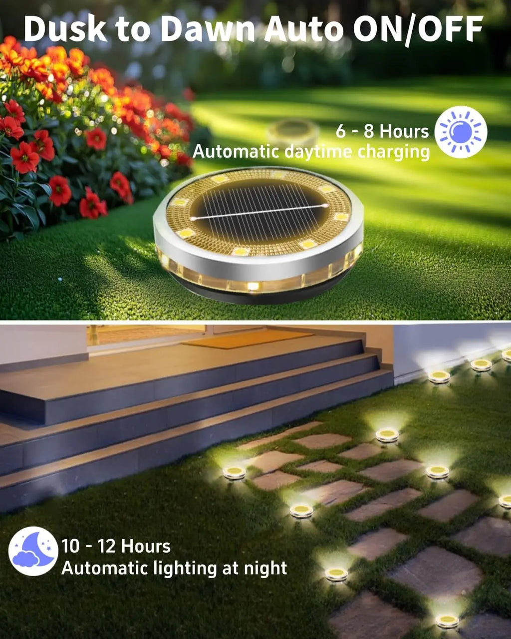 💡 Projecteur solaire de jardin encastré SKYSHADOW à 8 LED – Acier inoxydable IP65