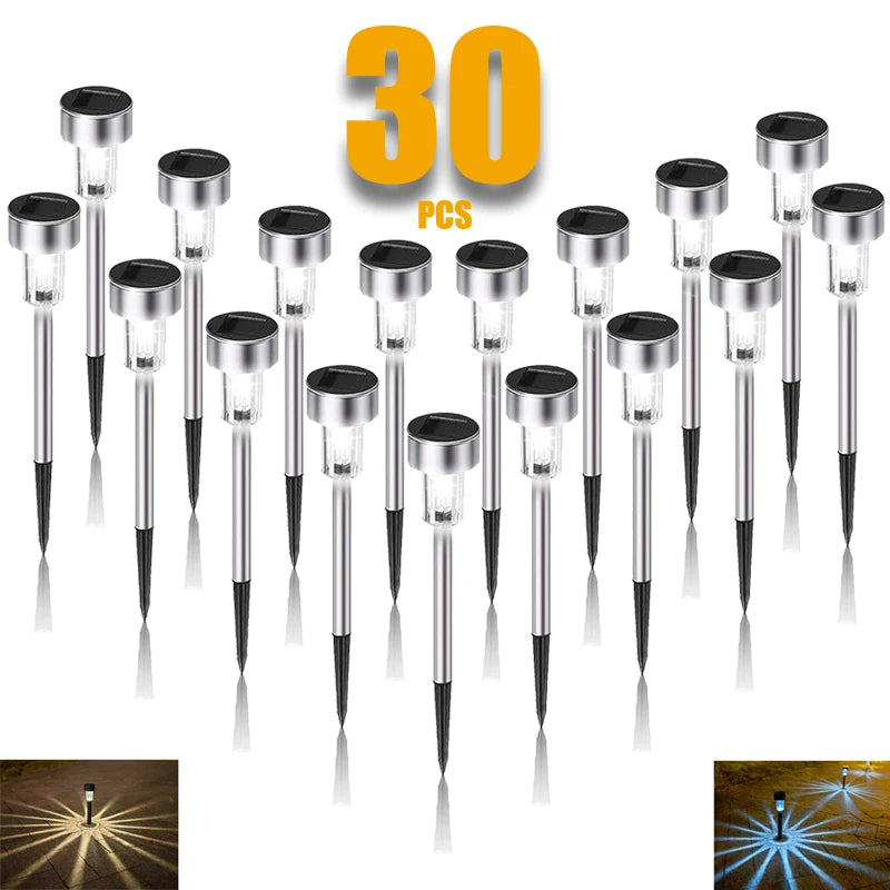 🌞 super-cheese Solar Tuinverlichting Set – 10/20/30 Stuks LED Padlampen (IP44)