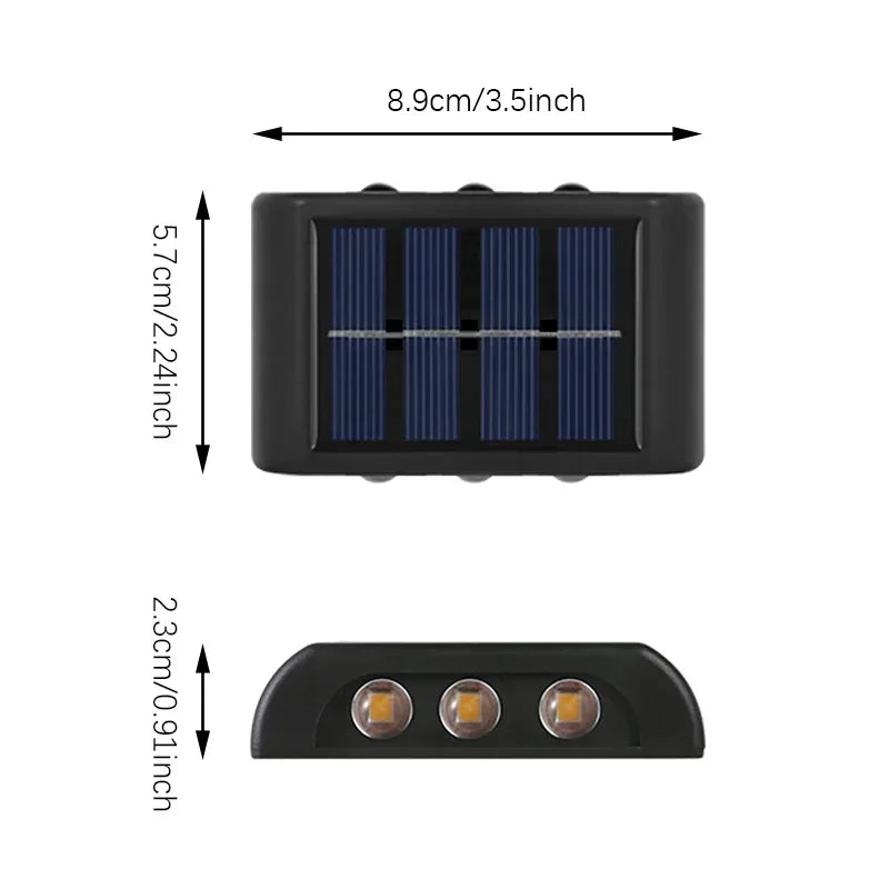 🔆 Lampe murale solaire ZHIYU à éclairage LED étanche (montée et descente)