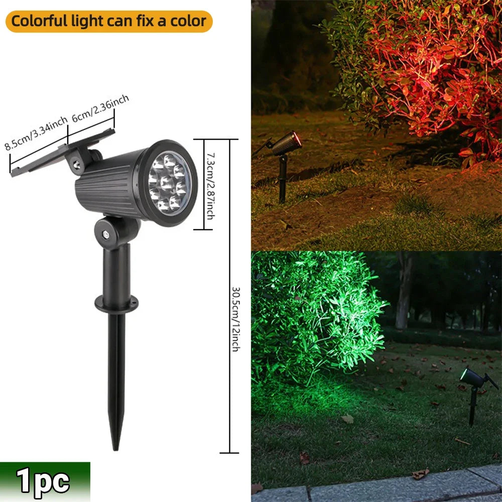 🌈 Projecteurs solaires Heinast 9 LED RGB – Projecteurs de jardin étanches IP65 (intensité variable)
