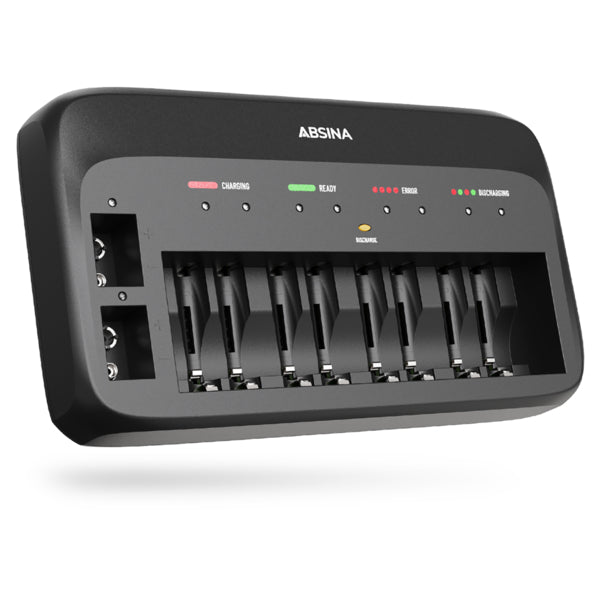 Chargeur rapide Absina 301003 (NiMH / NiCd - 9 V, AAA, AA)