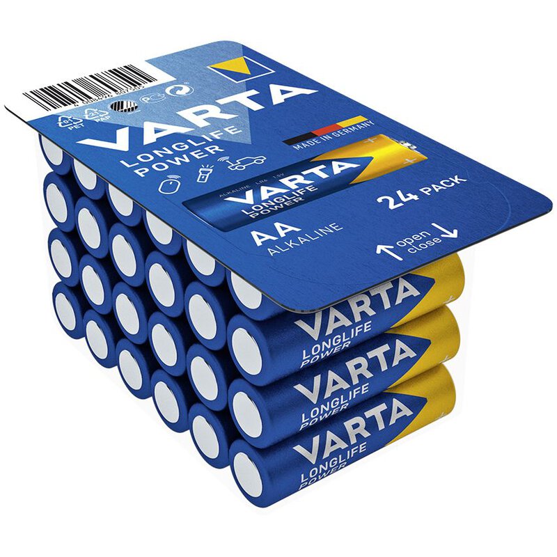 24 -fache Varta LongLife Power AA Alkaline Batteries / 4906