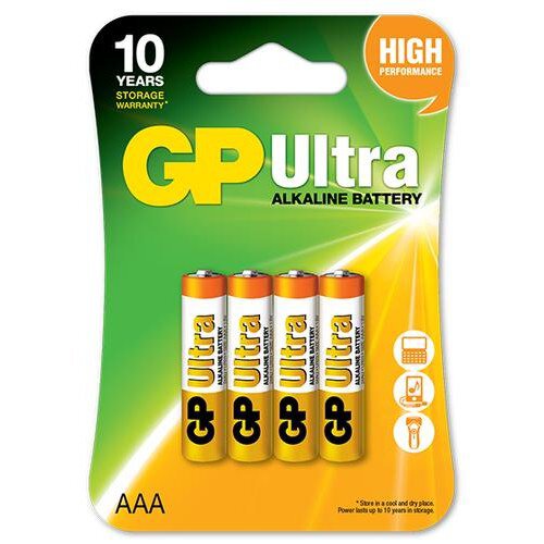 Lot de 4 piles alcalines GP AAA Ultra Plus