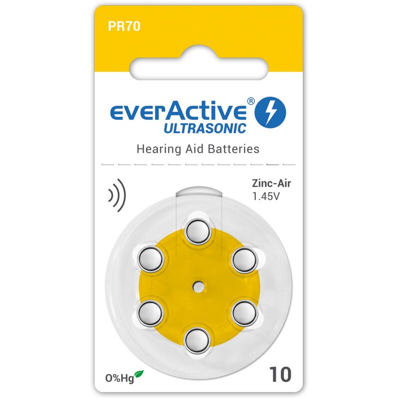 Hörgerätebatterien EverActive P10 / 10 Blister mit 6