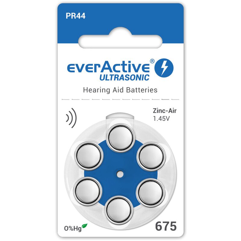 Hörgerätebatterien EverActive P675 / 10 Blister mit 6