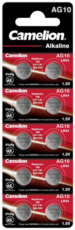 Camelion Alkaline Knoopcel Batterij AG10 LR54 1,5V