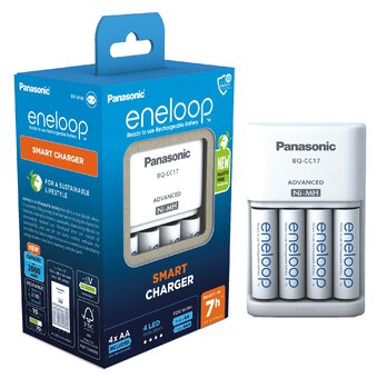 Panasonic Eneloop BQ-CC17 Ladegerät + 4 x R6/AA Eneloop 2000mAh BK-3MCDE
