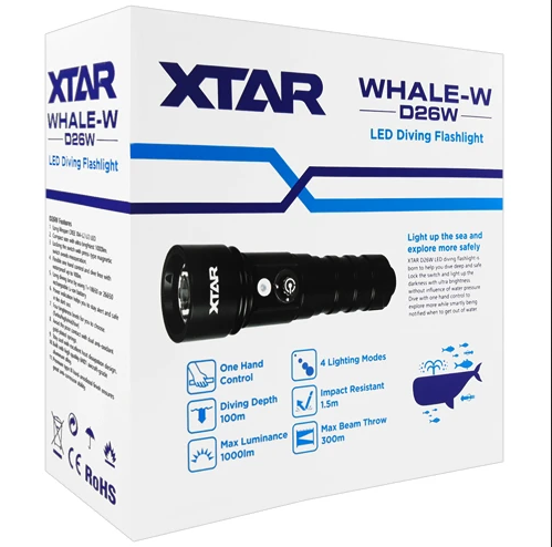 Lampe de plongée/lampe de poche XTAR Whale-W D26W
