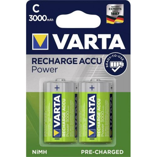 Varta 3000 mAh Oplaadbare C Batterij 1,2V