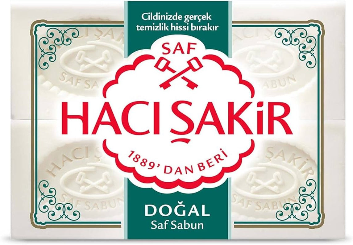 🧼 Hacı Şakir Natural Pure Soap 4x200g – Traditional Turkish Soap for Soft & Healthy Skin 🌿