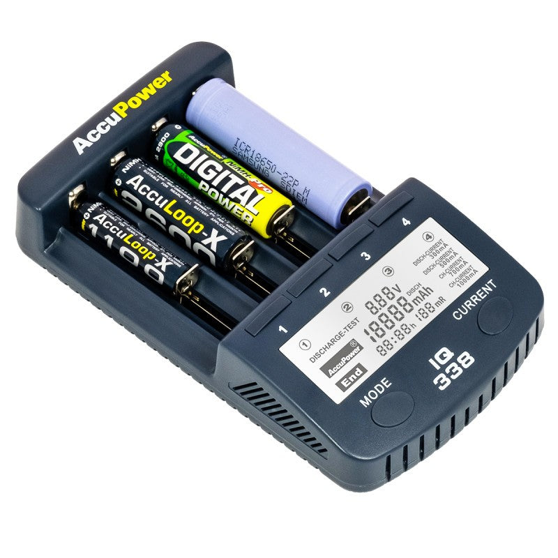 AccuPower IQ-338 Batterijlader (NiMH / NiCd / Li-Ion)
