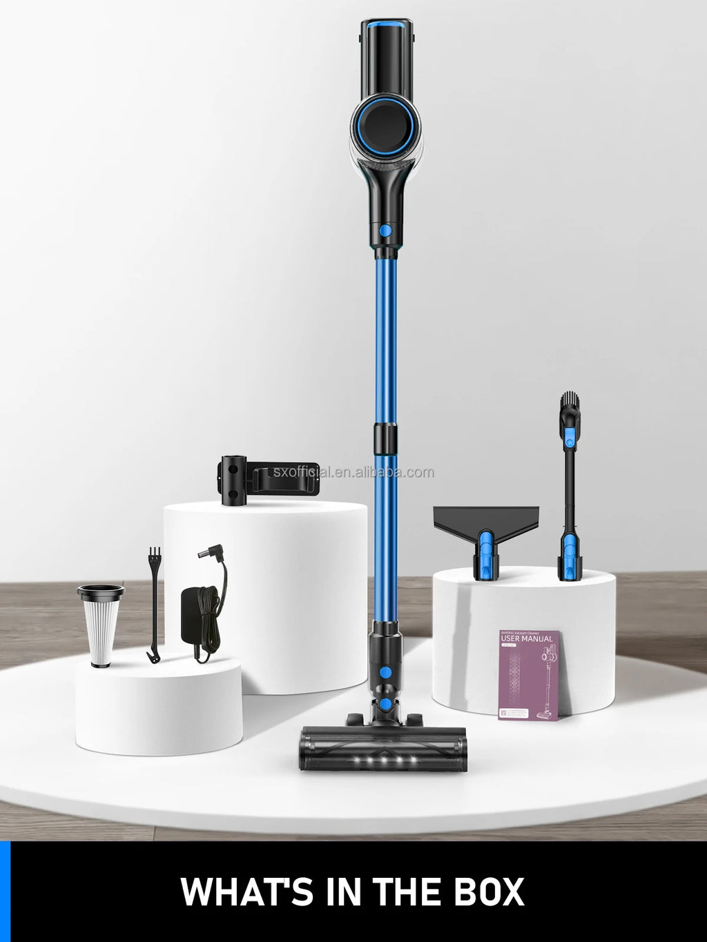 Aspirateur balai sans fil avec LED et laser – Nettoyeur puissant pour poils d'animaux