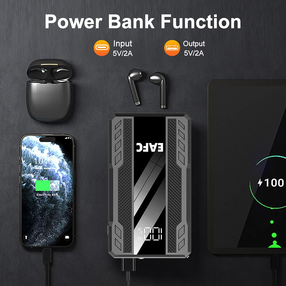 EAFC 2000A Starthilfegerät für Autos – 12V Batterieverstärker & Powerbank (600A / 2000A)