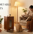 Gamelle en bois pour chien et chat – Distributeur de croquettes automatique au design Noyer grande capacité