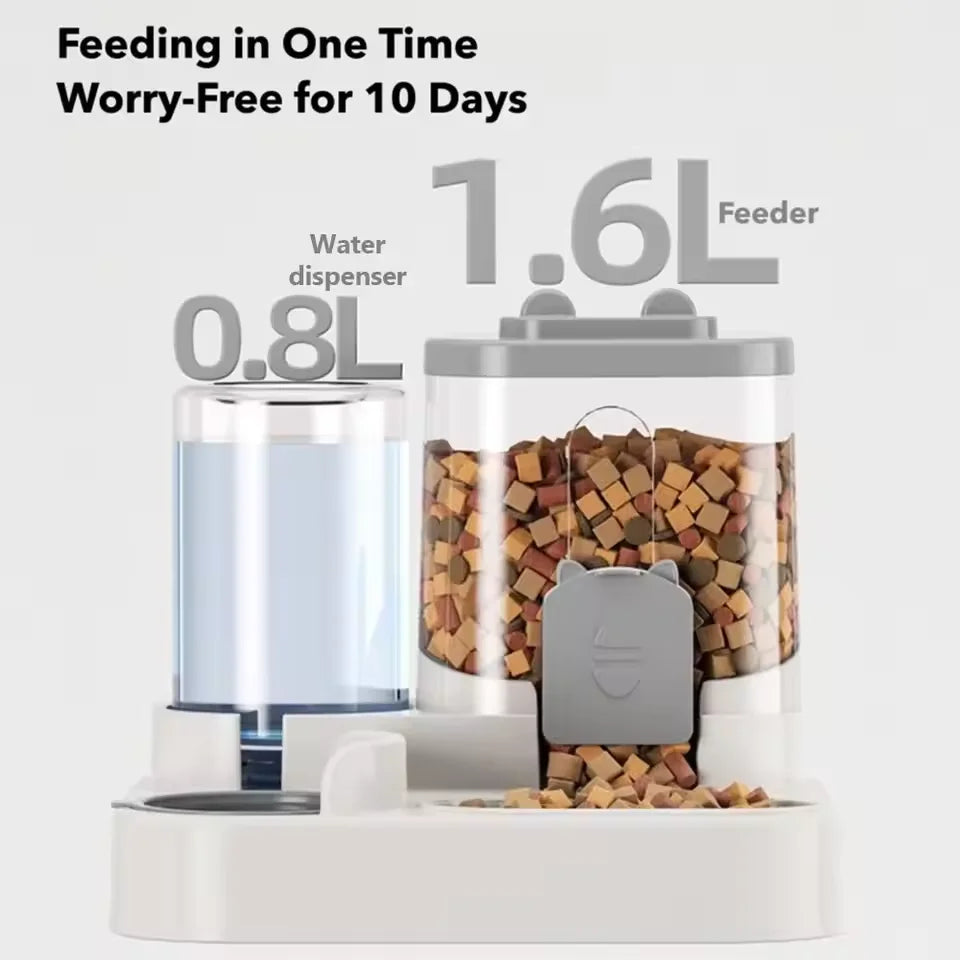 Großer automatischer Futter- und Wasserspender für Hunde und Katzen