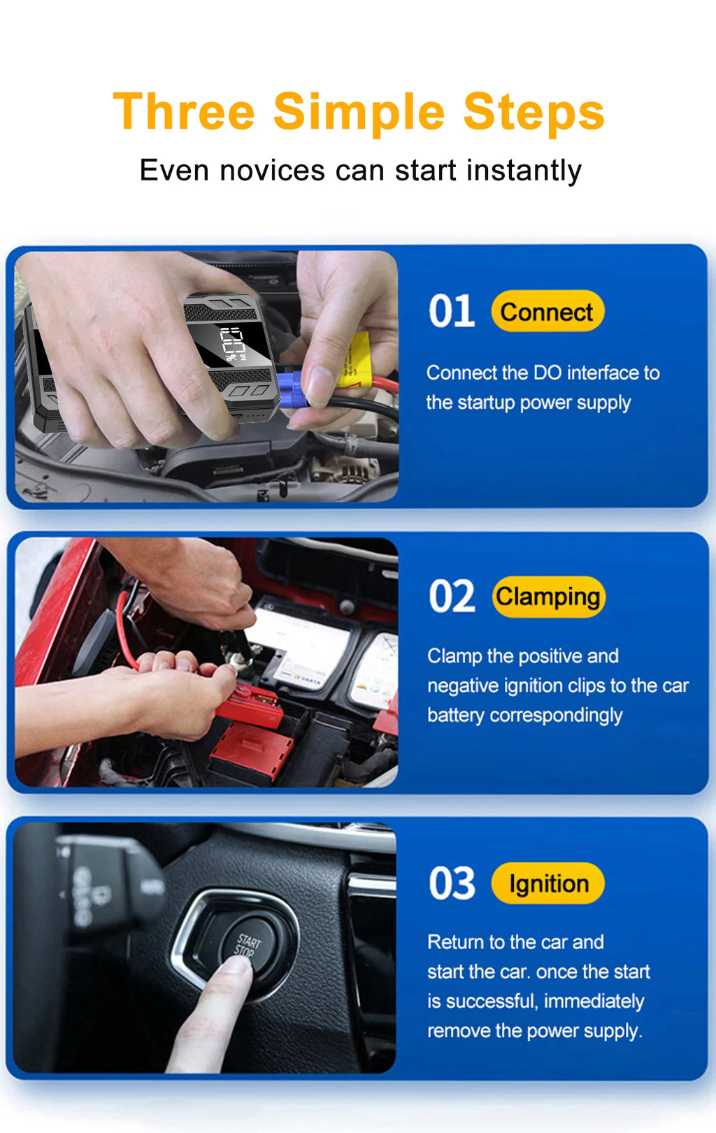 EAFC 2000A Starthilfegerät für Autos – 12V Batterieverstärker & Powerbank (600A / 2000A)