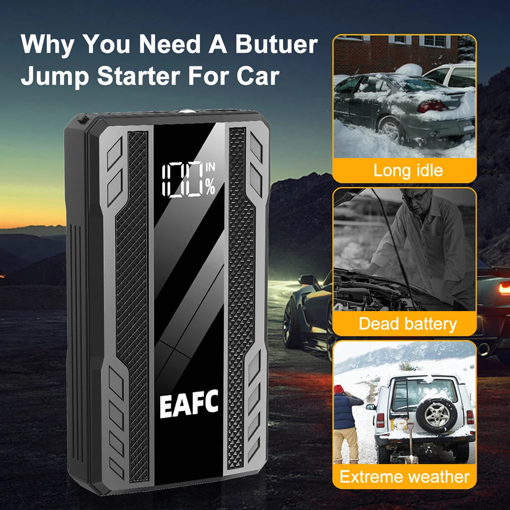 EAFC 2000A Starthilfegerät für Autos – 12V Batterieverstärker & Powerbank (600A / 2000A)