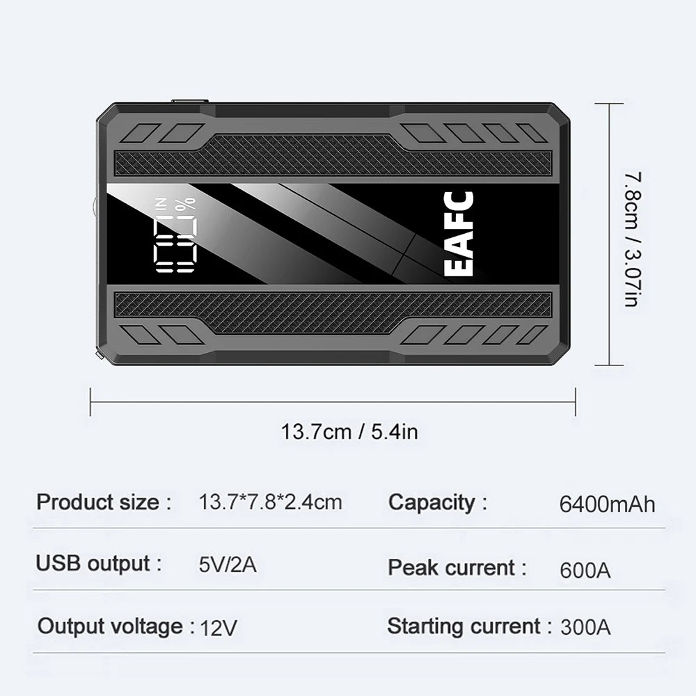 EAFC 2000A Starthilfegerät für Autos – 12V Batterieverstärker & Powerbank (600A / 2000A)