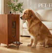 Gamelle en bois pour chien et chat – Distributeur de croquettes automatique au design Noyer grande capacité