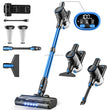 Aspirateur balai sans fil avec LED et laser – Nettoyeur puissant pour poils d'animaux