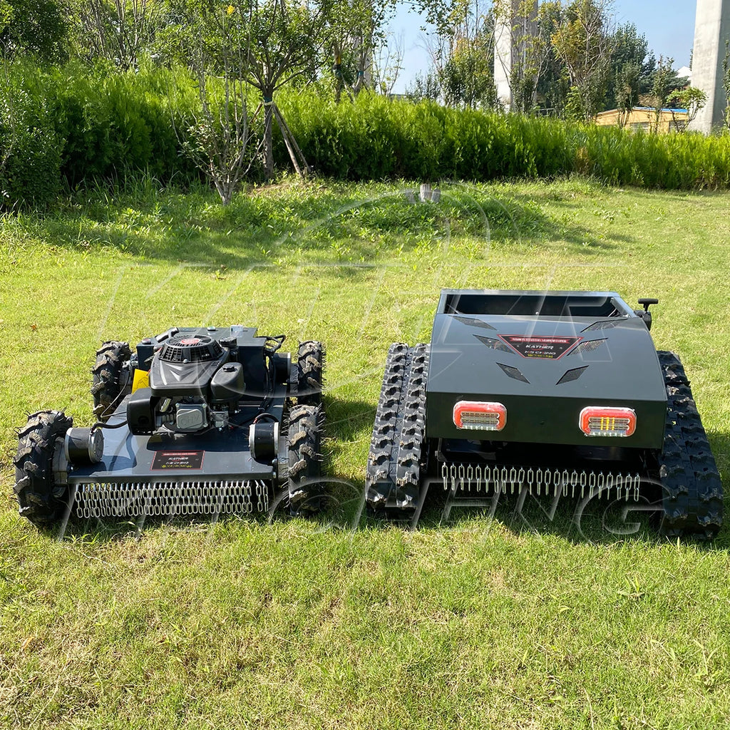🌿 KATHER Benzin-Rasenmäher mit Fernbedienung – Professioneller Nullwendekreis-Mähroboter 🚜