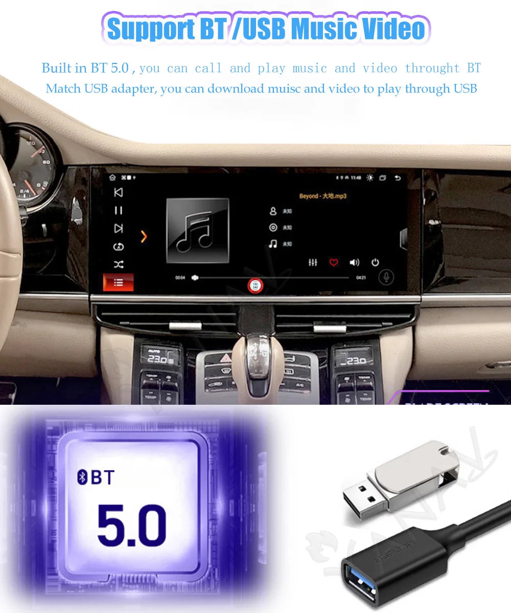 Porsche Cayenne 12.3” Android Écran tactile de Navigation & Compteur numérique (2011–2017) – CarPlay sans fil