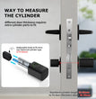 Cylindre de porte électronique intelligent – ​​TTLock / Tuya – WiFi et BLE – Modèle V1-ZKMA