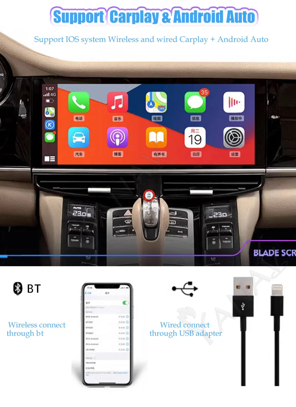Porsche Cayenne 12.3” Android Écran tactile de Navigation & Compteur numérique (2011–2017) – CarPlay sans fil