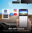AZDOME M330 MAX 4K Dash Cam – Caméra de tableau de bord 4K pour voiture avec Wi-Fi, commande vocale et mode parking