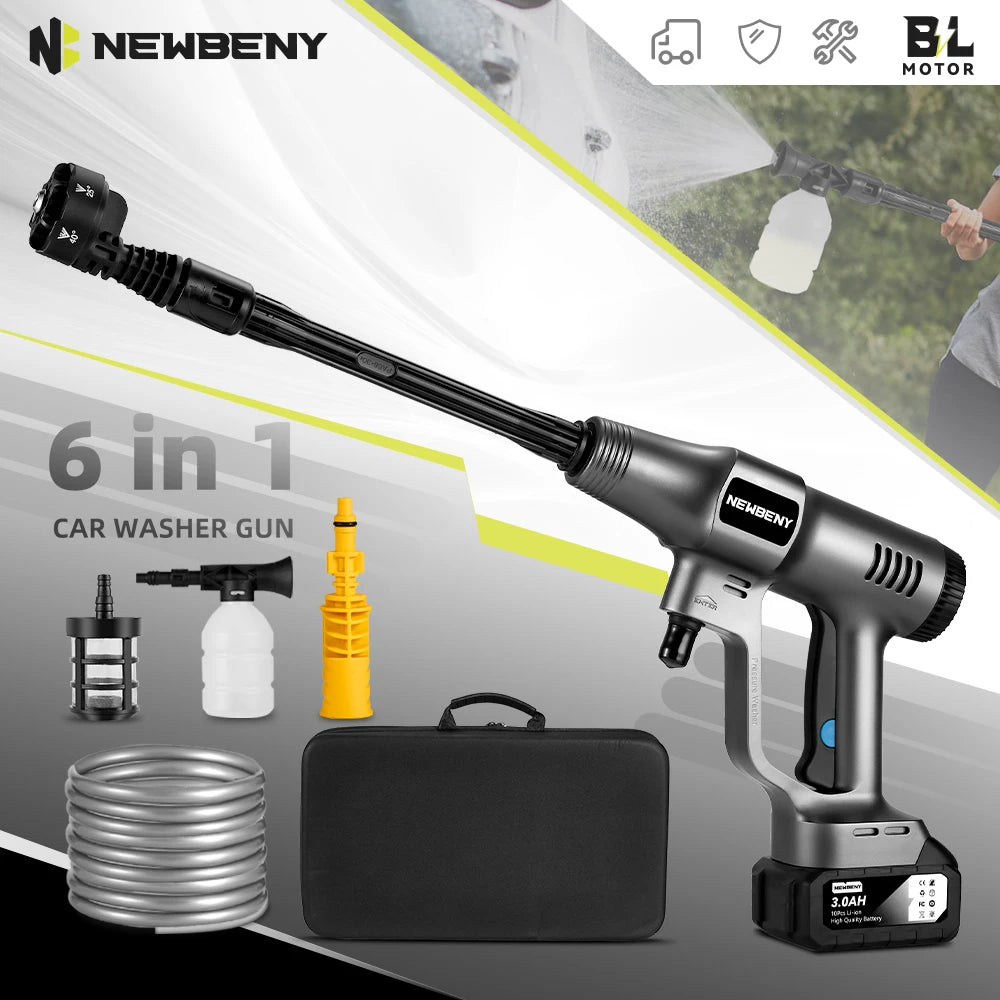 🚿 Newbeny 200 Bar Akku-Hochdruckreiniger – Bürstenloser elektrischer Wasserwerfer (18V) 