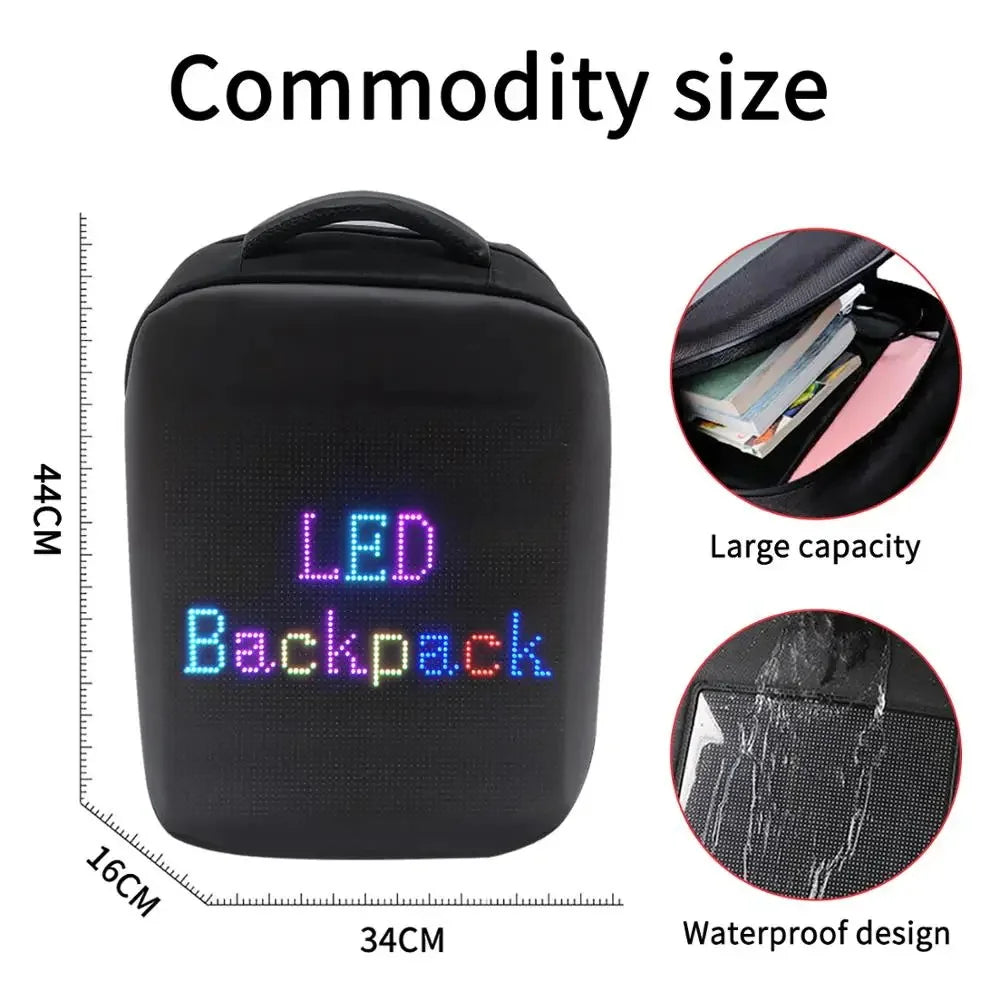 Sac à dos LED intelligent 3D King VisionLed – Couleurs vives P4 4 mm – Étanche IP65 avec contrôle via application