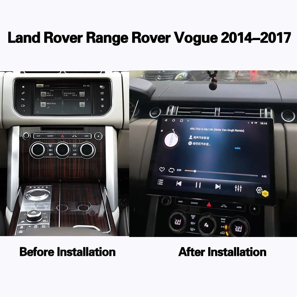 Système multimédia Android CarPlay 13,3 pouces pour Range Rover Vogue (2014-2017) – Résolution HD 2000 x 1200