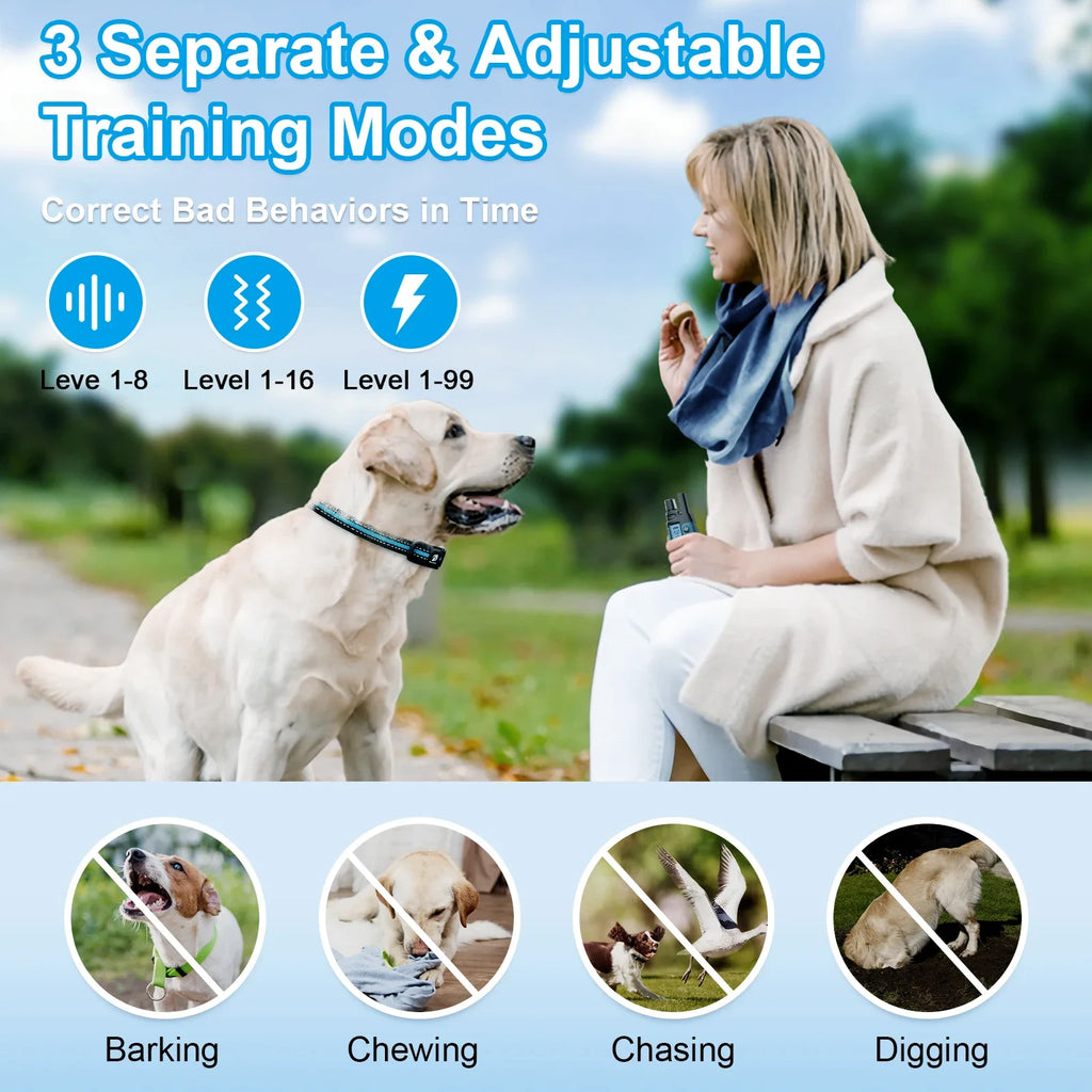 Bousnic Hunde-Trainingshalsband 1000m – Wasserdichtes Anti-Bell-Halsband mit Ton, Vibration & sicherer Korrektur